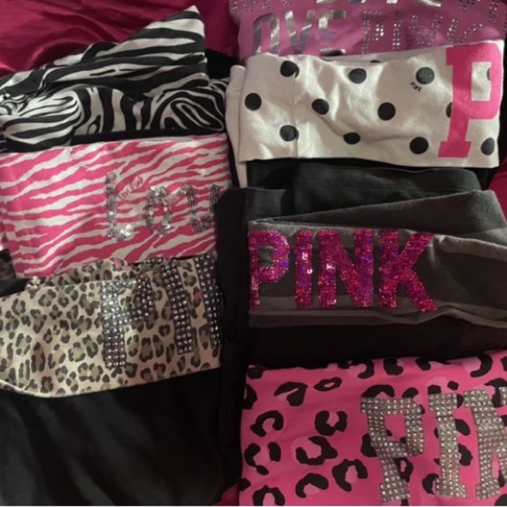 ISO PINK RHINESTONE YOGA PANTS/LEGGINGS